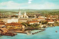 Тагильский завод. Вид с Лисьей горы на плотину и центральную часть посёлка.