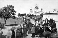 Нижний Тагил. Похороны П. П. Демидова, фото 1885 год. У Выйско-Никольской церкви. Сейчас здесь ДК. "Юбилейный".