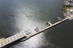 Строительство моста через Нижнетагильский пруд, июнь 2021 г.