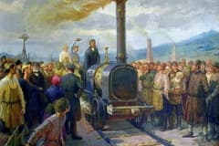 1951 год,  Художник Петр Бортнов завершил работу над исторической картиной Пуск Черепановского паровоза.