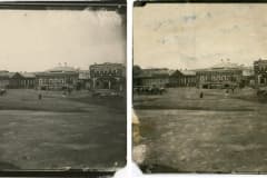 Нижний Тагил. Купеческие дома на ул. Шамина К-Маркса. 1903 год. Совмещение двух фотоопечатков для получения стереоснимка.