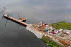 Строительство моста через Нижнетагильский пруд.