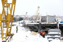 Строительство моста через Нижнетагильский пруд, 1 марта 2021 год,