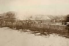 Наводнение 1927 года. Зелёный мост на завод им. Куйбышева до наводнения.