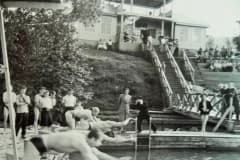 Н-Тагил. Водная станция на Выйском пруду. Первенство города по плаванию 1950-е годы.
